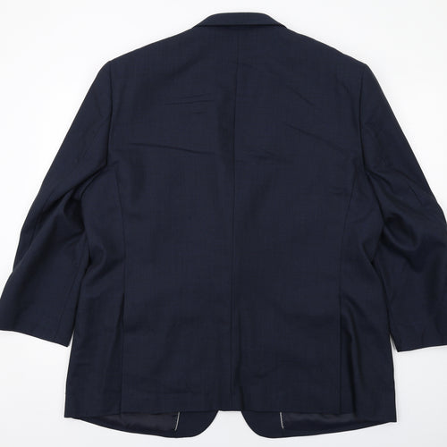 James Barry Mens Blue Wool Jacket Suit Jacket Size 48 Regular