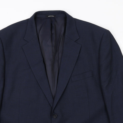 James Barry Mens Blue Wool Jacket Suit Jacket Size 48 Regular