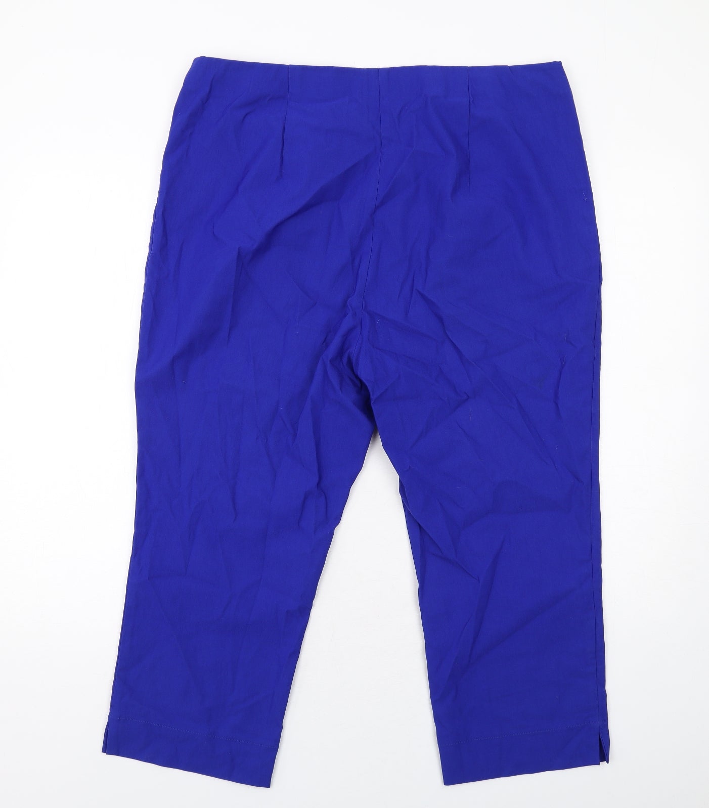 Roman Womens Blue Viscose Cropped Trousers Size 20 L22 in Regular