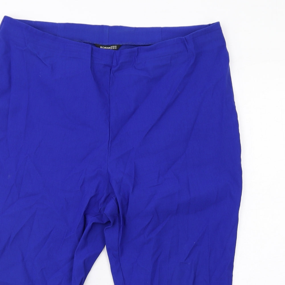 Roman Womens Blue Viscose Cropped Trousers Size 20 L22 in Regular
