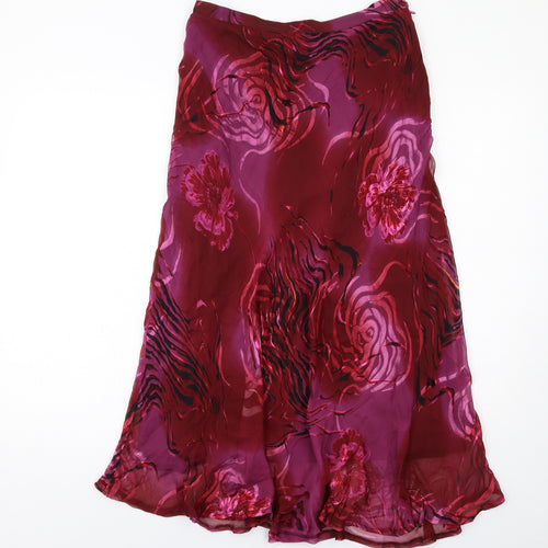 Wish Womens Purple Geometric Polyester A-Line Skirt Size 12 Zip
