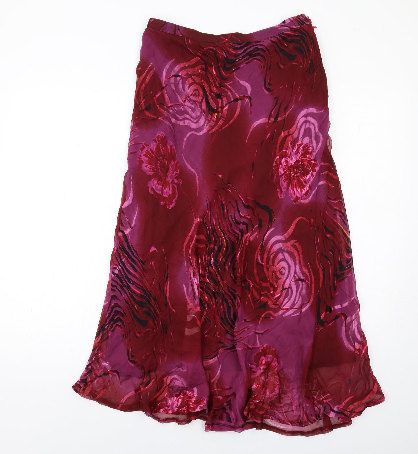 Wish Womens Purple Geometric Polyester A-Line Skirt Size 12 Zip