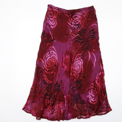 Wish Womens Purple Geometric Polyester A-Line Skirt Size 12 Zip