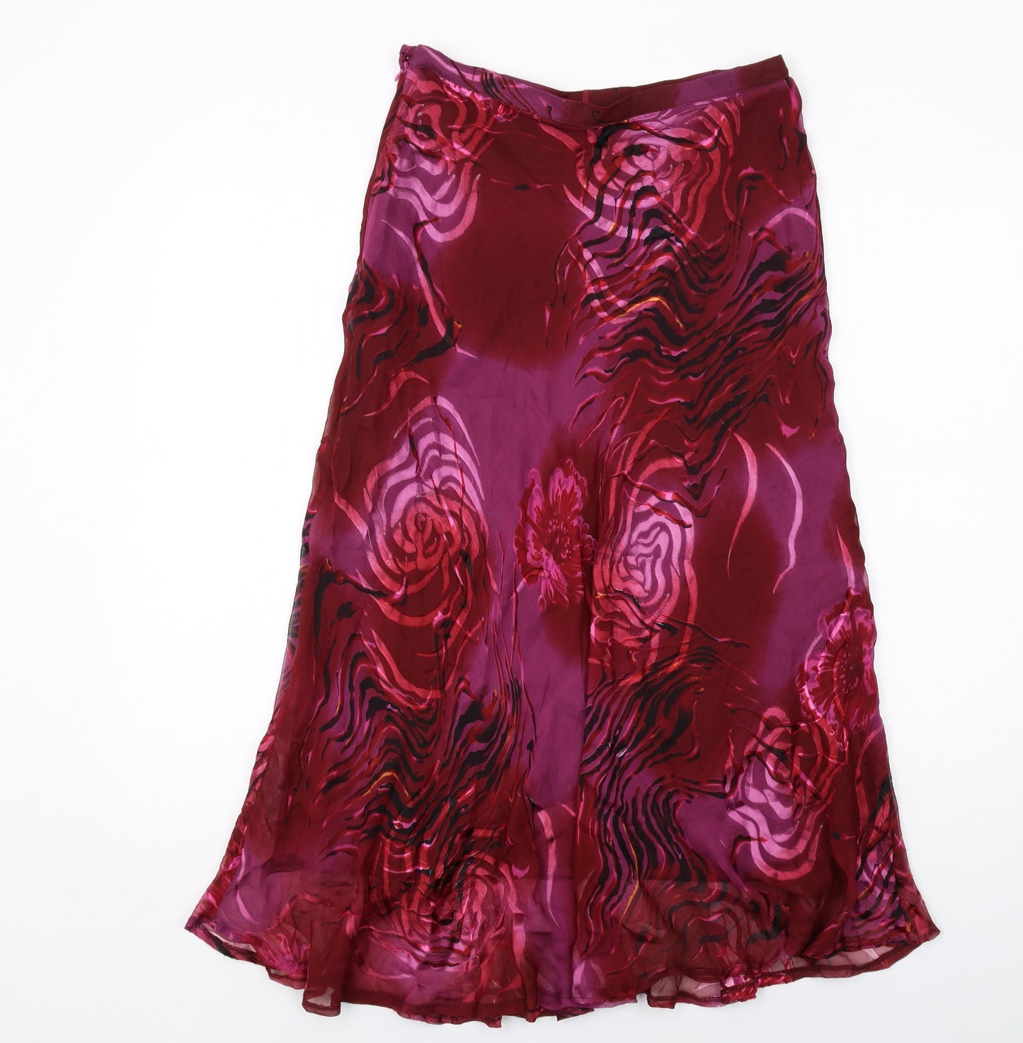 Wish Womens Purple Geometric Polyester A-Line Skirt Size 12 Zip