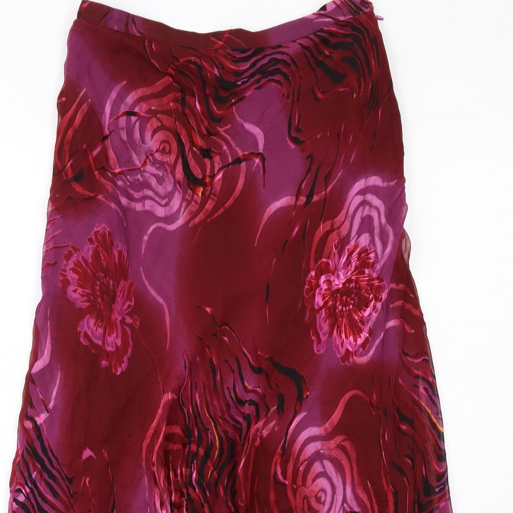 Wish Womens Purple Geometric Polyester A-Line Skirt Size 12 Zip