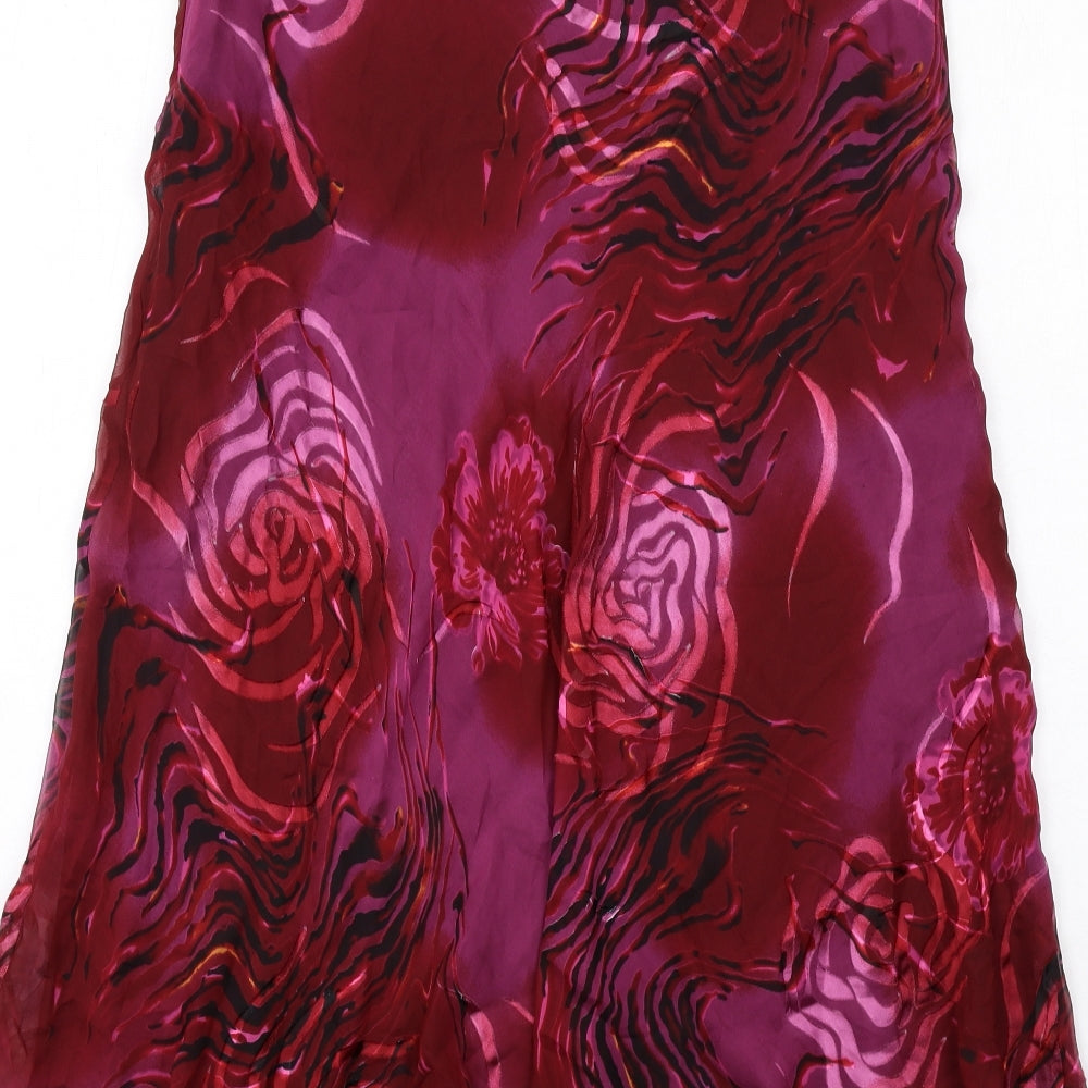 Wish Womens Purple Geometric Polyester A-Line Skirt Size 12 Zip