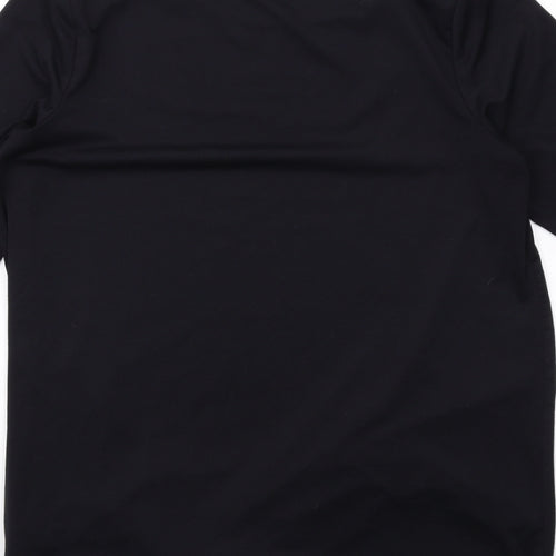 Lands' End Womens Black Polyester Basic T-Shirt Size S Crew Neck