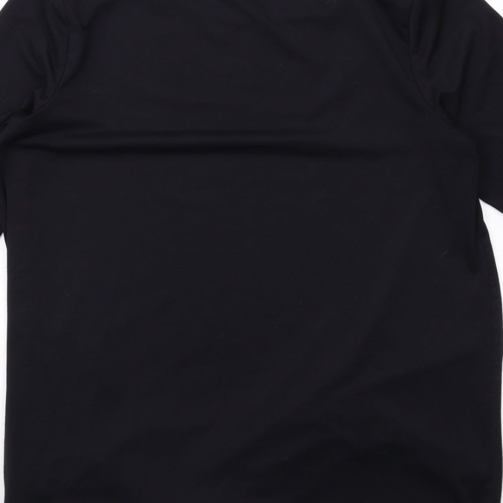Lands' End Womens Black Polyester Basic T-Shirt Size S Crew Neck