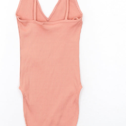 Miss Selfridge Womens Pink Polyester Bodysuit One-Piece Size 6 Snap