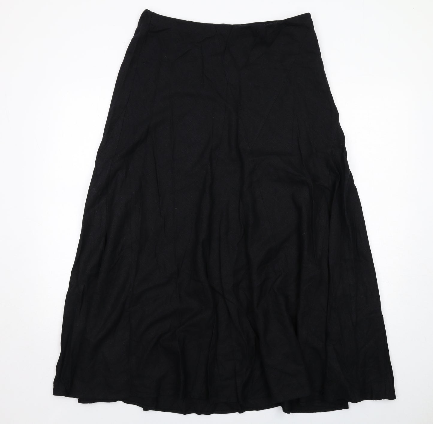 Marks and Spencer Womens Black Linen Maxi Skirt Size 14