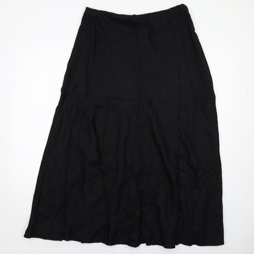 Marks and Spencer Womens Black Linen Maxi Skirt Size 14
