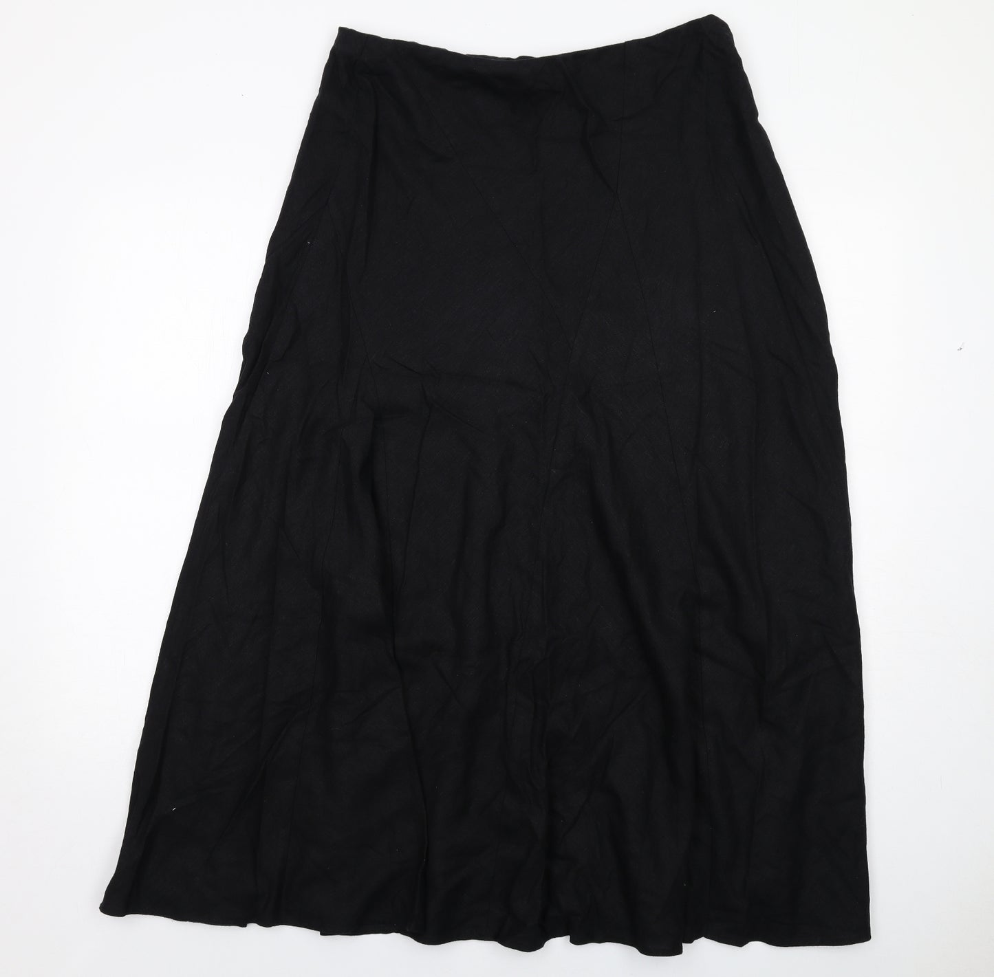 Marks and Spencer Womens Black Linen Maxi Skirt Size 14