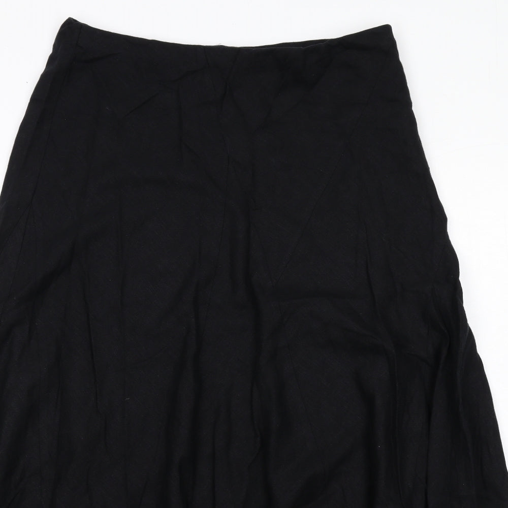 Marks and Spencer Womens Black Linen Maxi Skirt Size 14