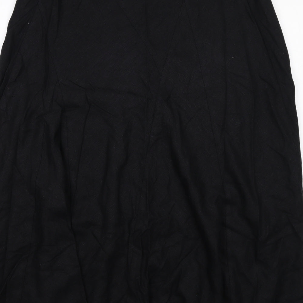 Marks and Spencer Womens Black Linen Maxi Skirt Size 14