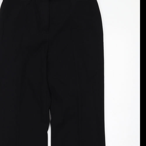 Marks and Spencer Womens Black Polyester Trousers Size 12 Regular Zip