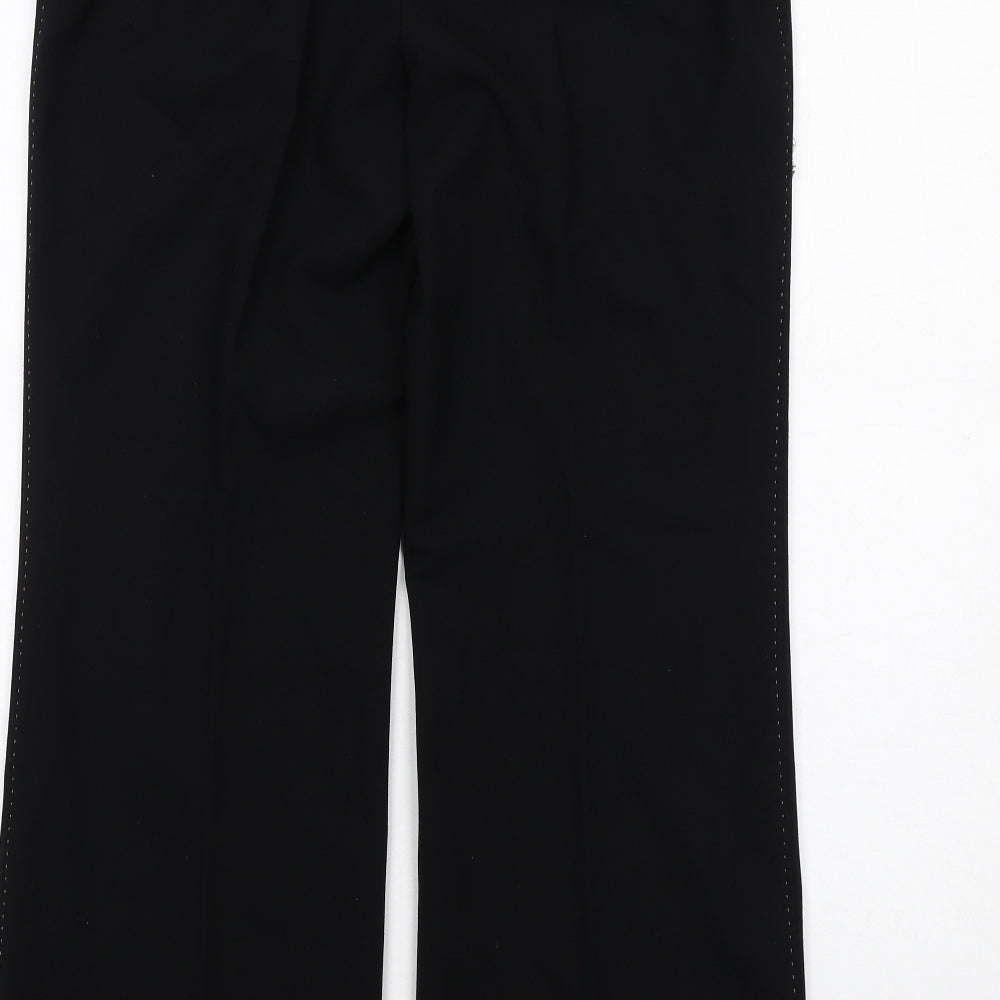 Marks and Spencer Womens Black Polyester Trousers Size 12 Regular Zip