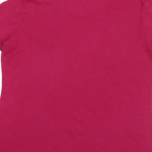 Marks and Spencer Womens Pink 100% Cotton Basic T-Shirt Size 16 Round Neck