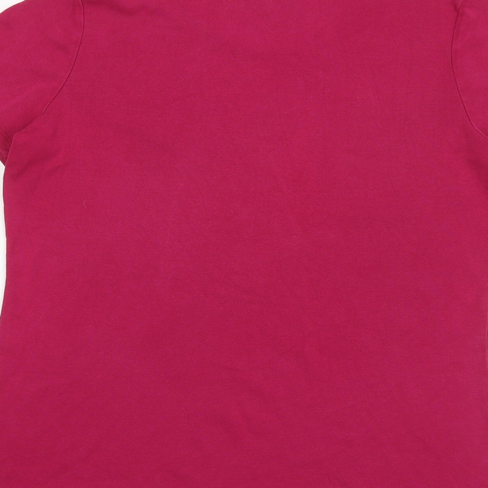 Marks and Spencer Womens Pink 100% Cotton Basic T-Shirt Size 16 Round Neck