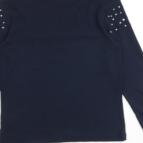 Maine New England Womens Blue 100% Cotton Basic T-Shirt Size 10 Round Neck