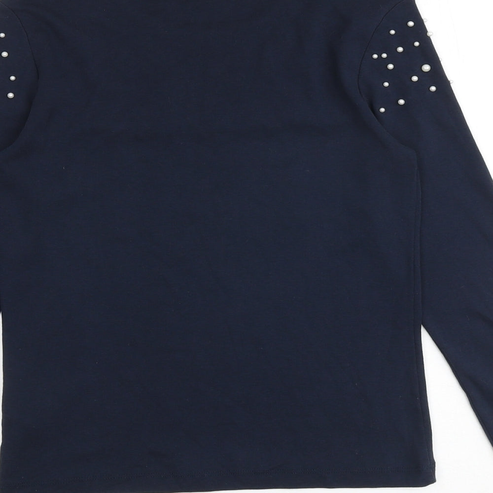 Maine New England Womens Blue 100% Cotton Basic T-Shirt Size 10 Round Neck