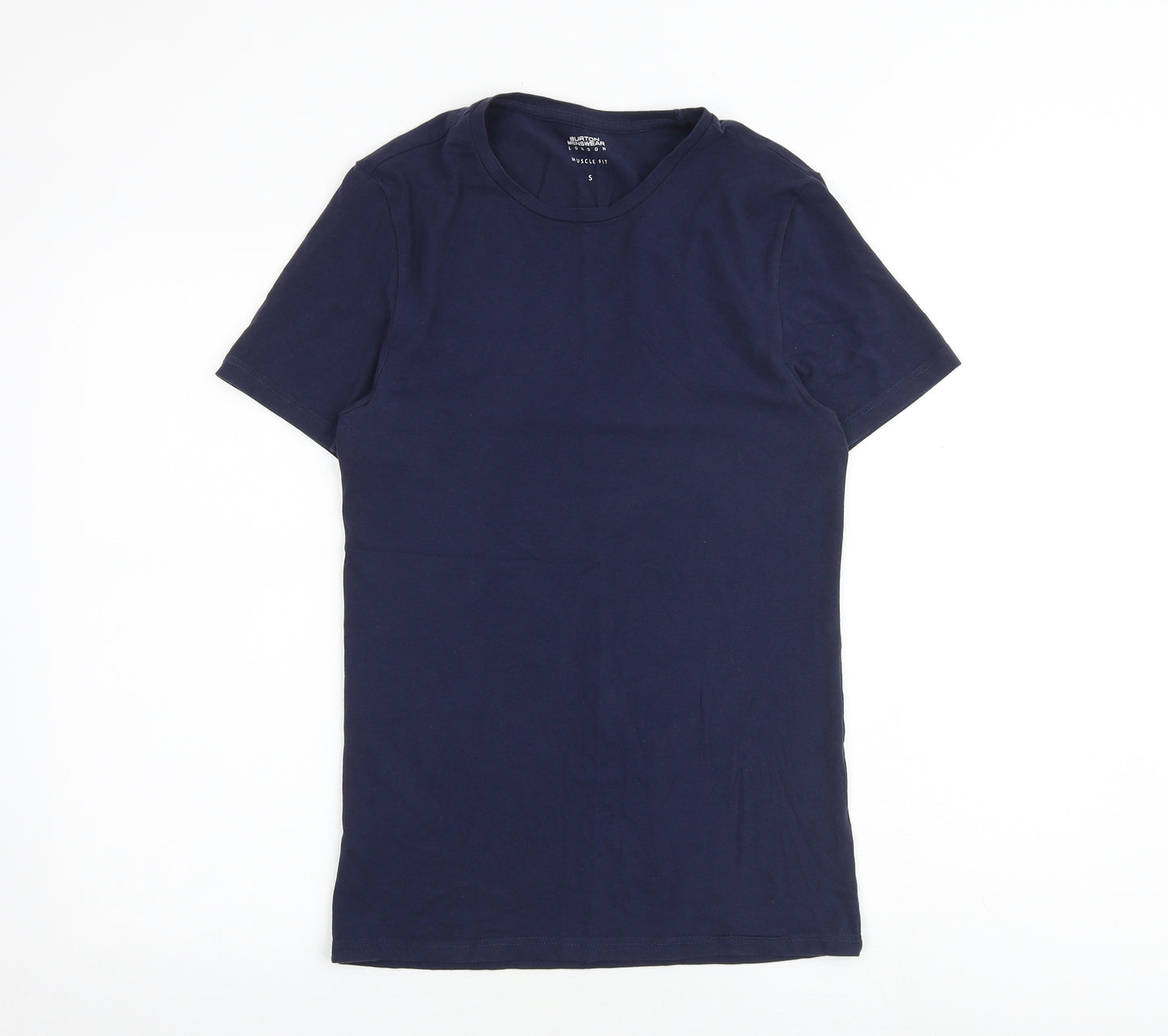 Burton Mens Blue Cotton T-Shirt Size S Round Neck