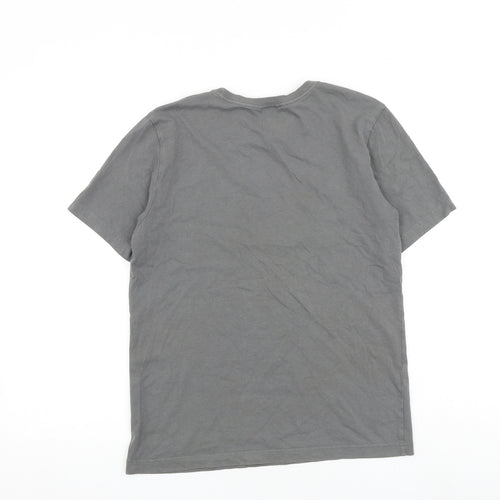 adidas Boys Grey Cotton Pullover T-Shirt Size 13-14 Years Round Neck Pullover