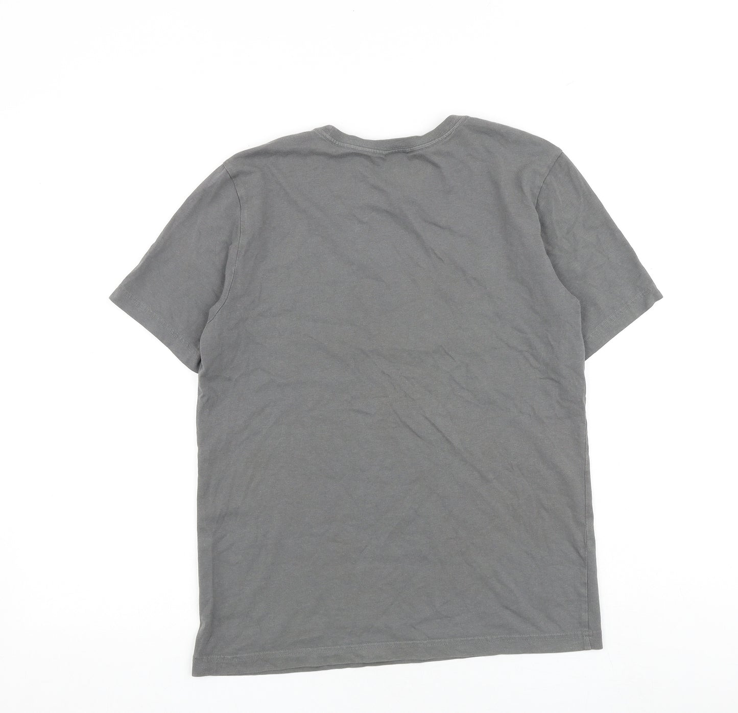 adidas Boys Grey Cotton Pullover T-Shirt Size 13-14 Years Round Neck Pullover