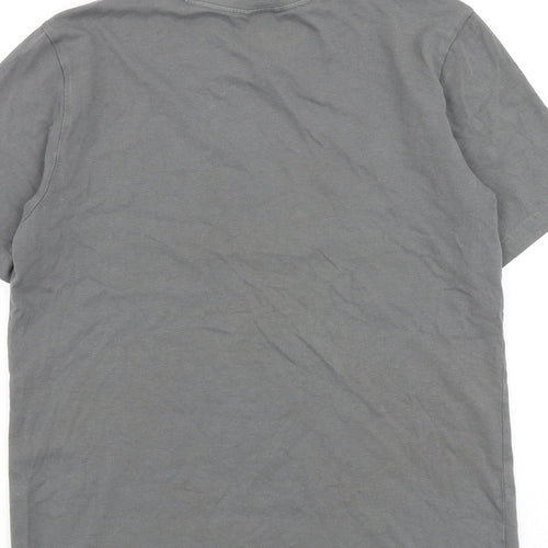 adidas Boys Grey Cotton Pullover T-Shirt Size 13-14 Years Round Neck Pullover
