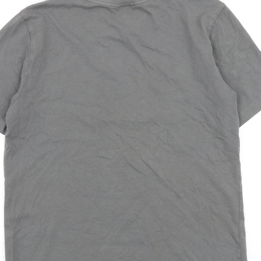 adidas Boys Grey Cotton Pullover T-Shirt Size 13-14 Years Round Neck Pullover