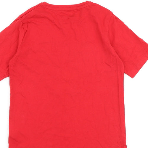 Mr. Men Boys Red 100% Cotton Pullover T-Shirt Size 9-10 Years Round Neck Pullover - Mr. Tickle