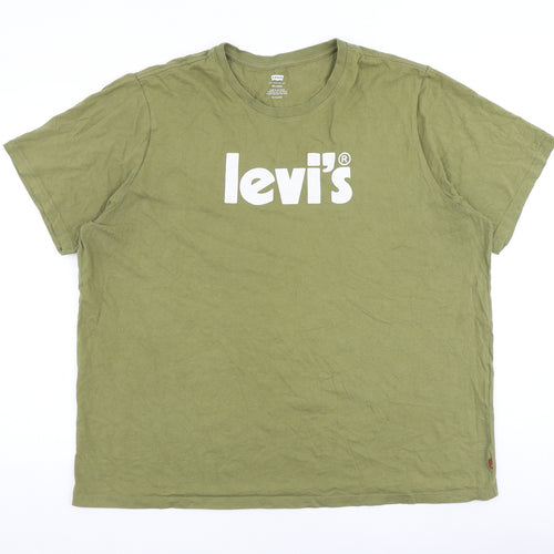 Levi's Mens Green Cotton T-Shirt Size XL Round Neck