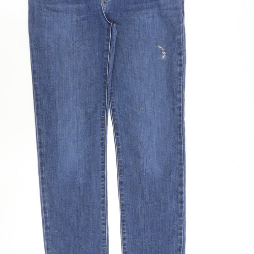 Levis Womens Blue Cotton Straight Jeans Size 26 in L30 in Slim Zip