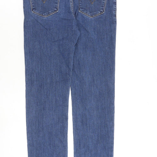 Levis Womens Blue Cotton Straight Jeans Size 26 in L30 in Slim Zip