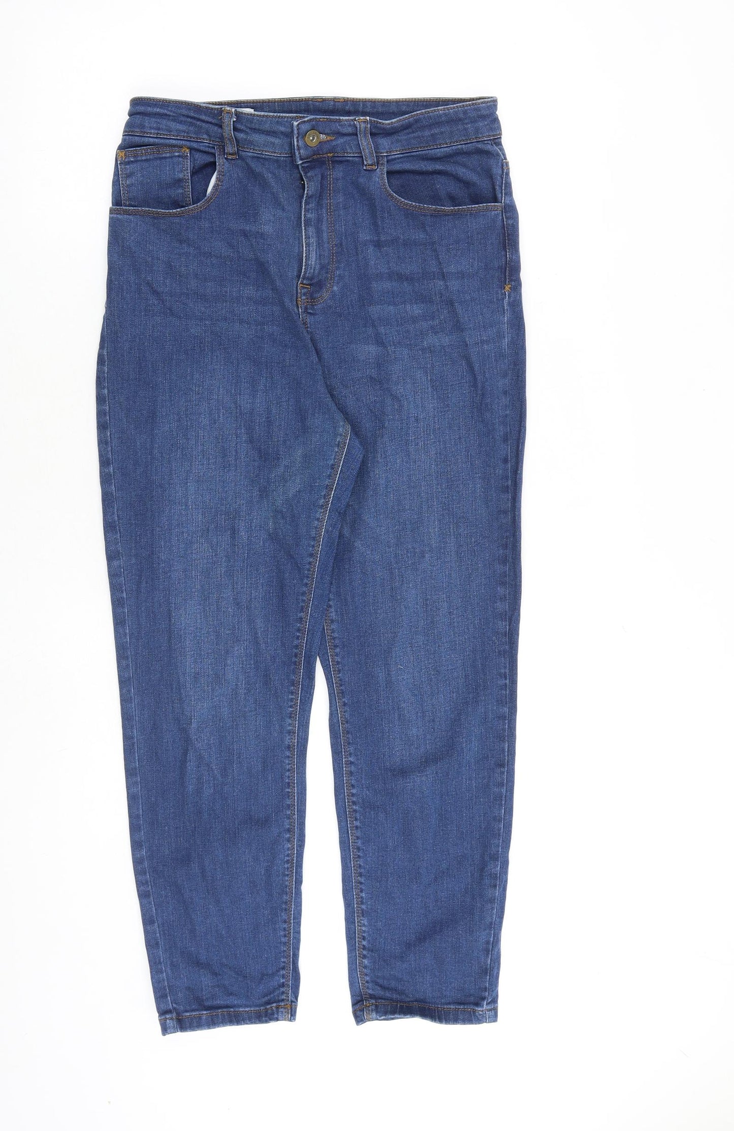 COLLUSION Womens Blue Cotton Straight Jeans Size 30 in L30 in Slim Zip