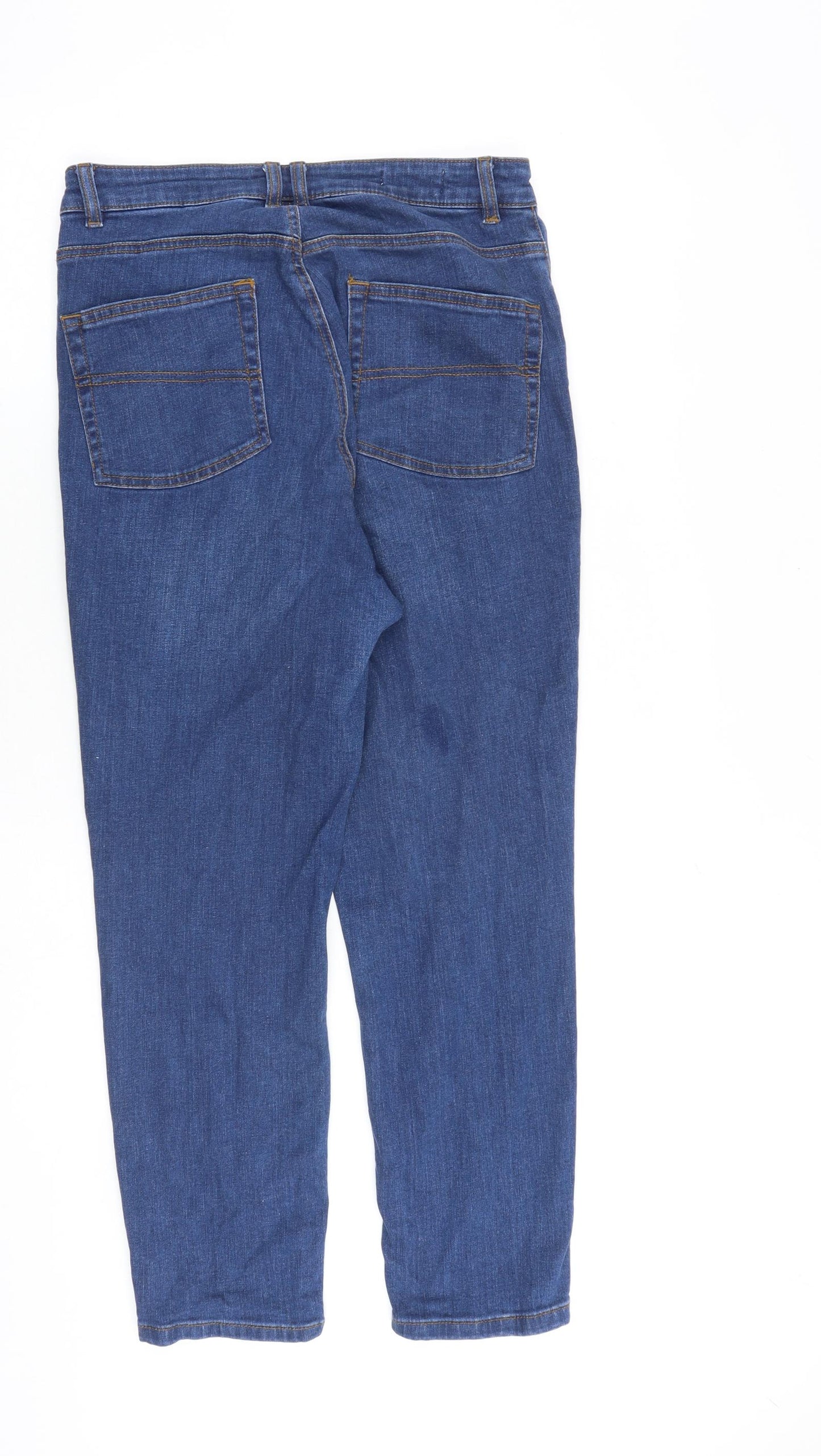 COLLUSION Womens Blue Cotton Straight Jeans Size 30 in L30 in Slim Zip