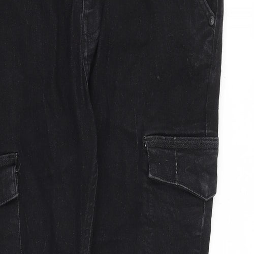 Permium Ringspun Denim Mens Black Cotton Skinny Jeans Size 34 in L32 in Slim Zip - Cargo