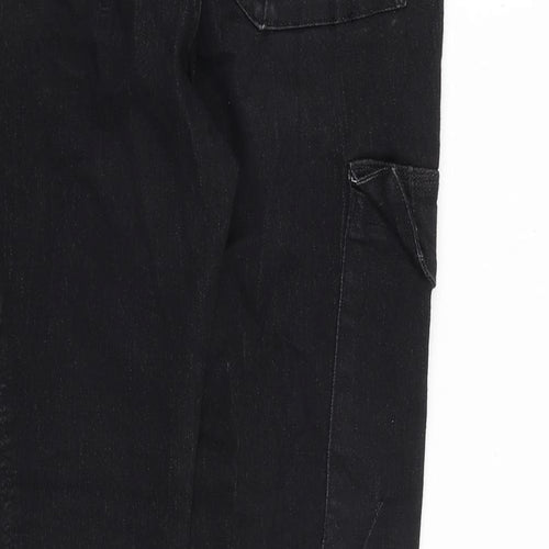 Permium Ringspun Denim Mens Black Cotton Skinny Jeans Size 34 in L32 in Slim Zip - Cargo