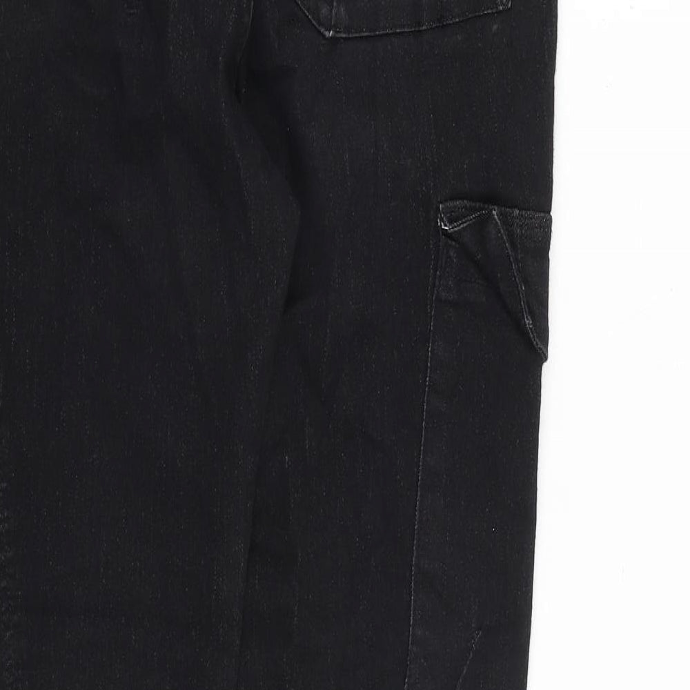 Permium Ringspun Denim Mens Black Cotton Skinny Jeans Size 34 in L32 in Slim Zip - Cargo