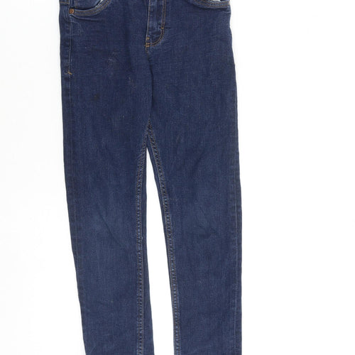 NEXT Boys Blue Cotton Skinny Jeans Size 7 Years L21 in Regular Zip