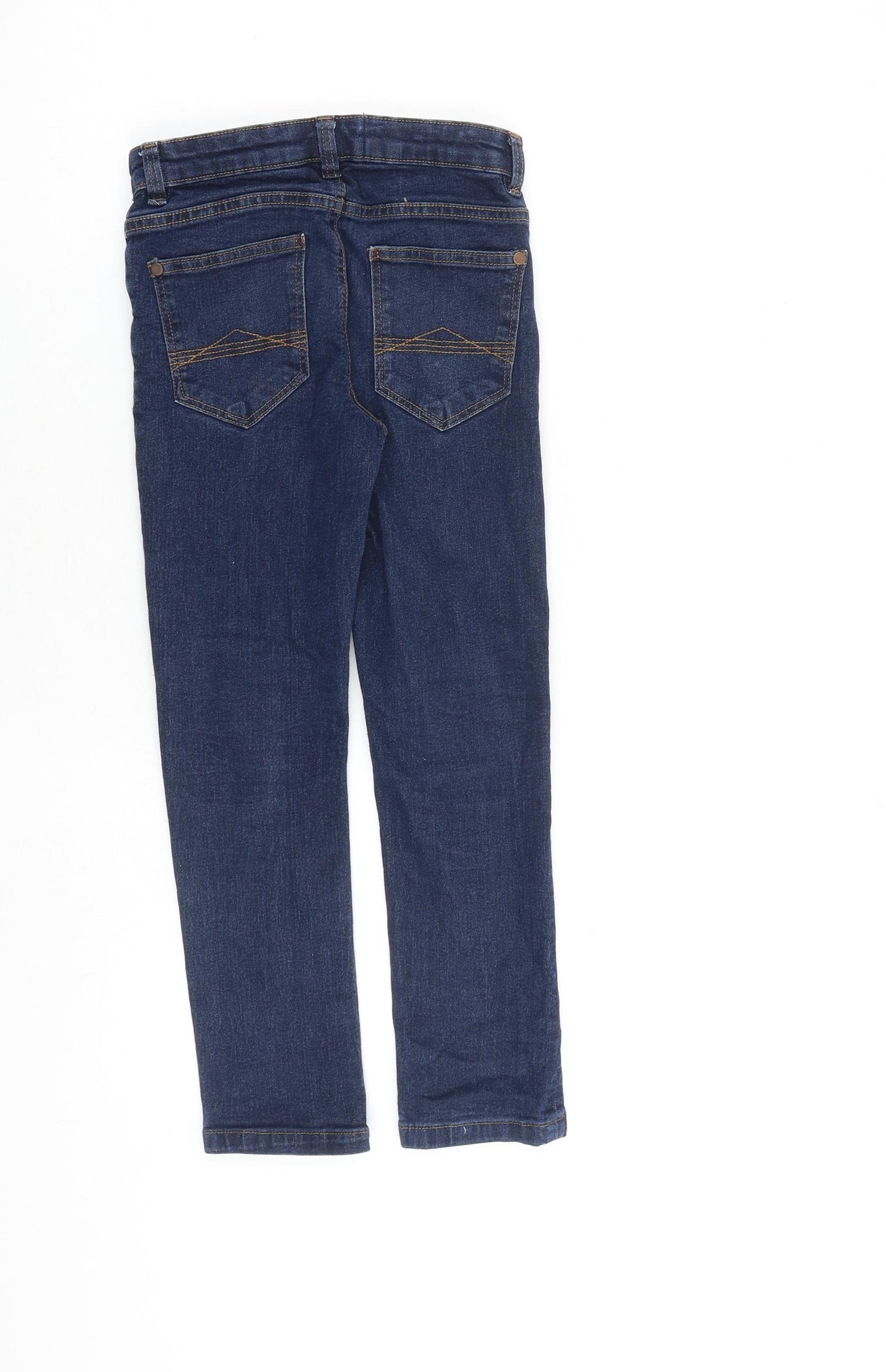 NEXT Boys Blue Cotton Skinny Jeans Size 7 Years L21 in Regular Zip