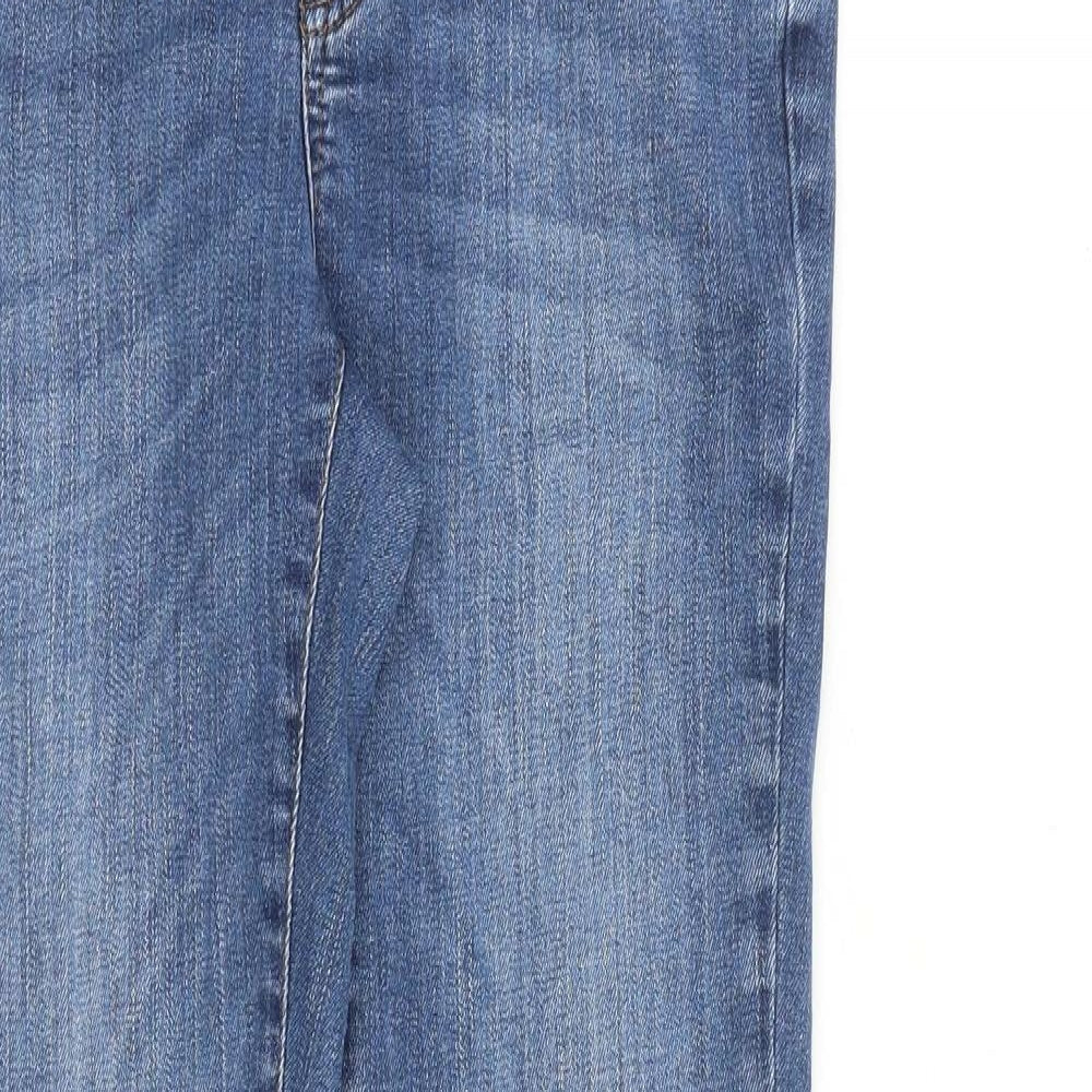 White Stuff Womens Blue Cotton Straight Jeans Size 10 L30 in Regular Zip