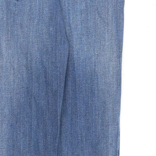 White Stuff Womens Blue Cotton Straight Jeans Size 10 L30 in Regular Zip