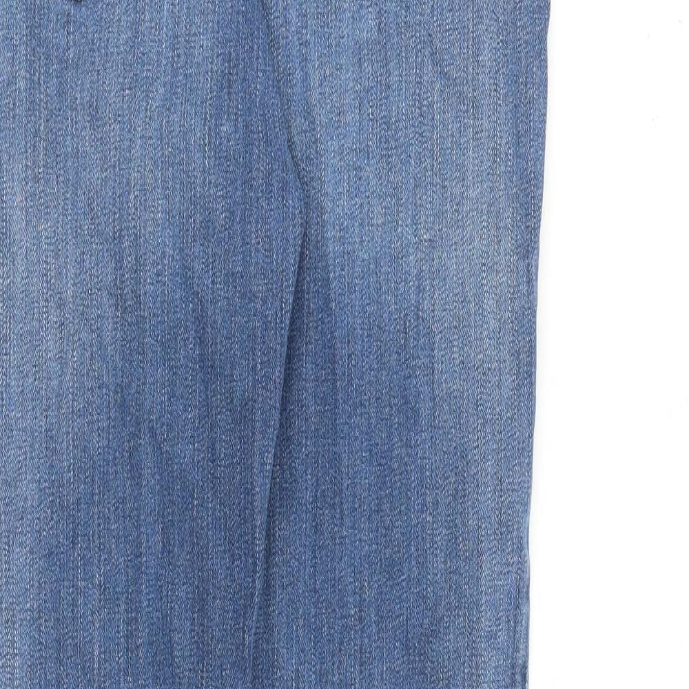 White Stuff Womens Blue Cotton Straight Jeans Size 10 L30 in Regular Zip