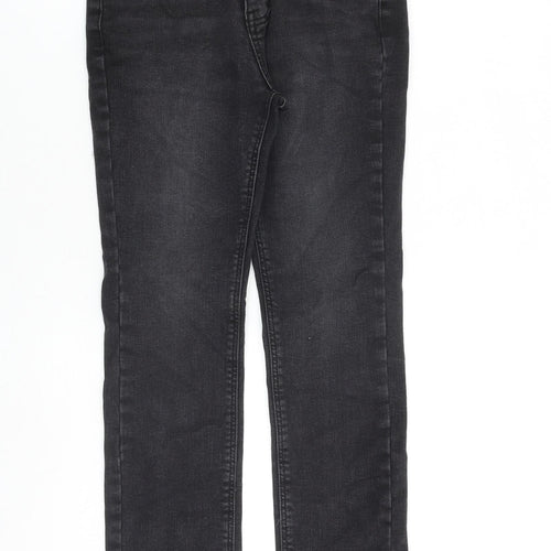 Chichera Womens Grey Cotton Straight Jeans Size S L26 in Regular Zip