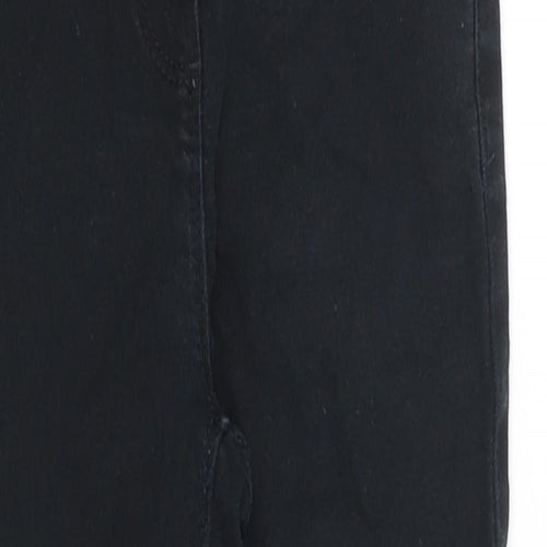 NEXT Girls Black Cotton Skinny Jeans Size 9 Years L20 in Extra-Slim Zip