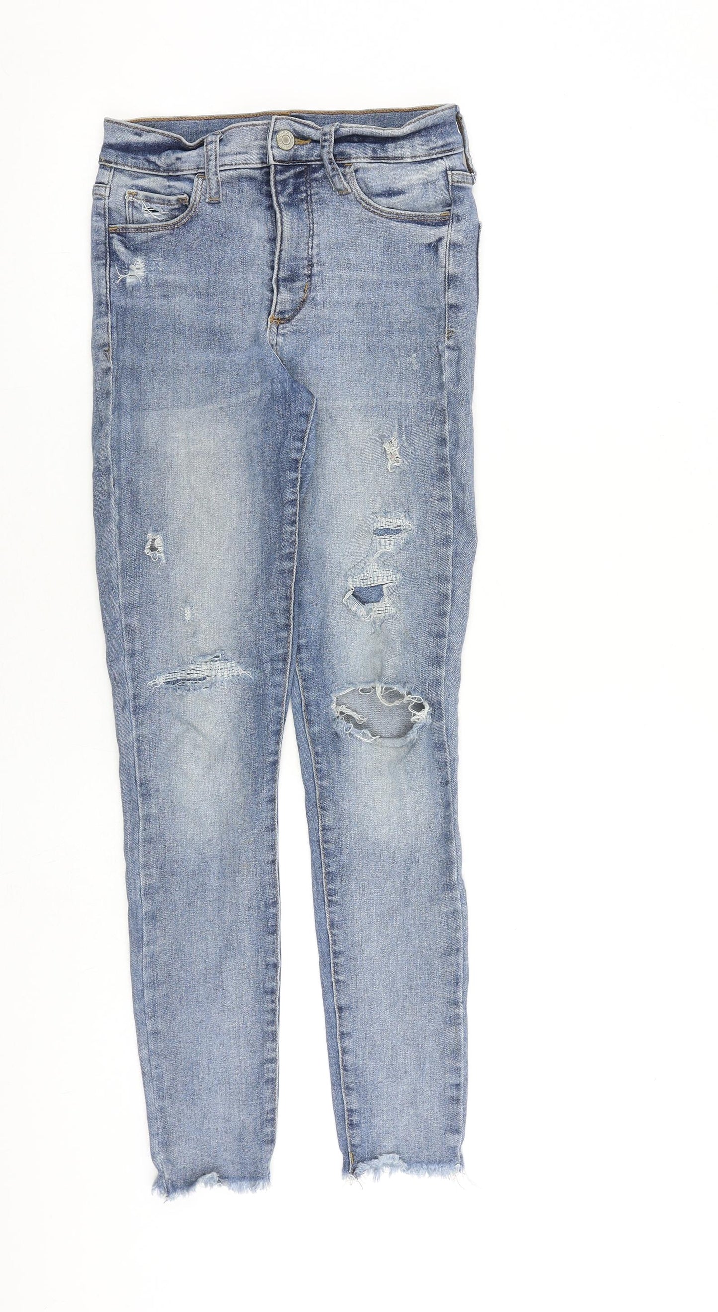 Gap Womens Blue Cotton Skinny Jeans Size 25 in L28 in Regular Zip