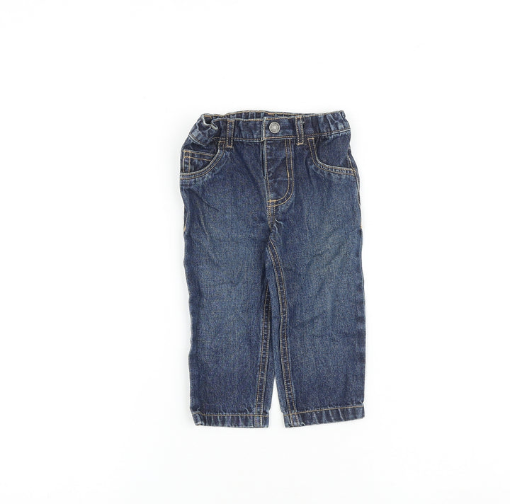 Carter's Baby Blue Cotton Cropped Jeans Size 12 Months Zip