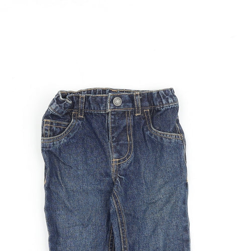 Carter's Baby Blue Cotton Cropped Jeans Size 12 Months Zip