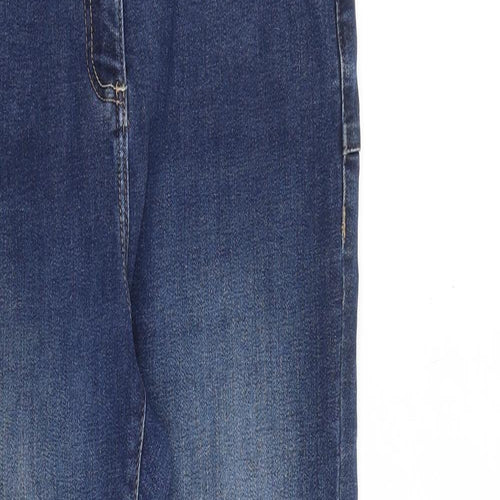 NEXT Womens Blue Cotton Straight Jeans Size 10 L30 in Slim Zip