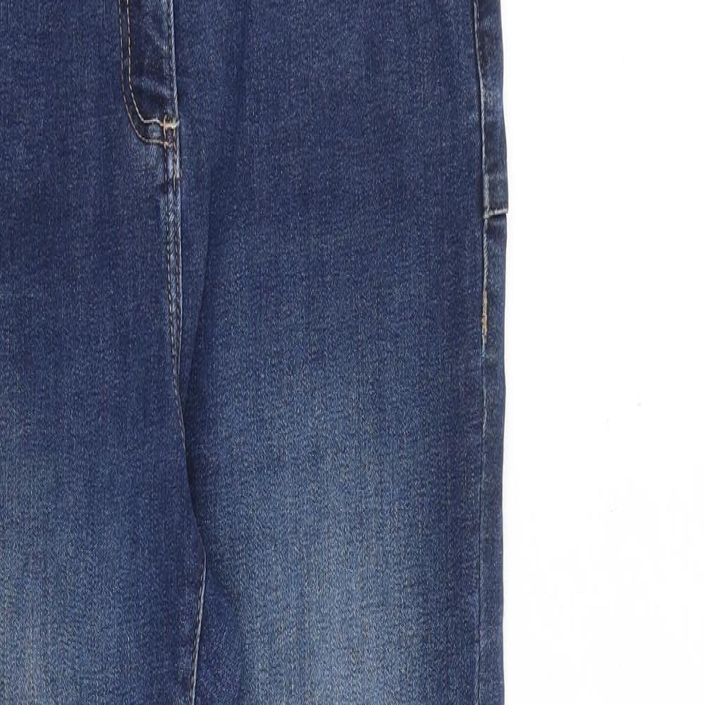 NEXT Womens Blue Cotton Straight Jeans Size 10 L30 in Slim Zip